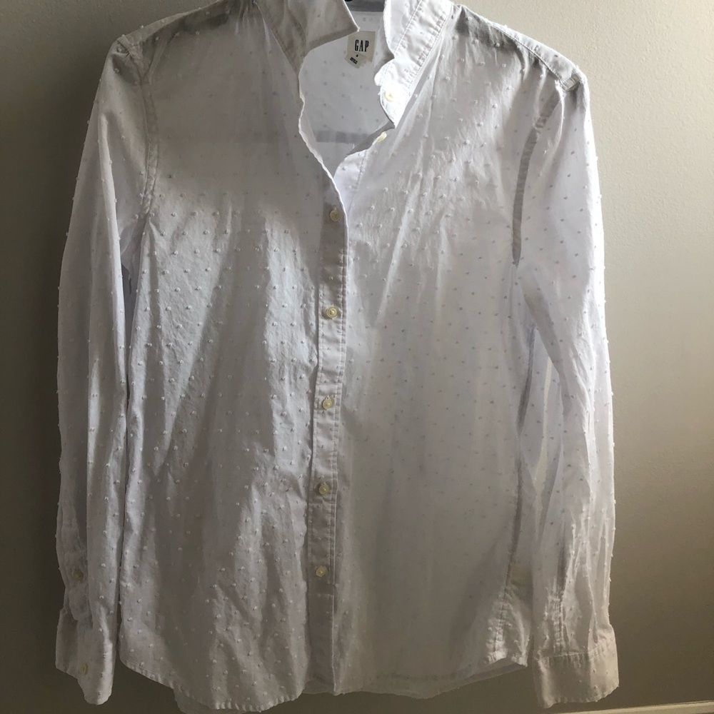 Gap White Size Small dotted blouse